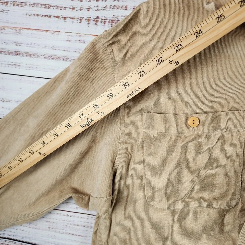 VTG Ralph Lauren Polo Country Brown Corduroy Collar Shirt Men small‎ 90's
